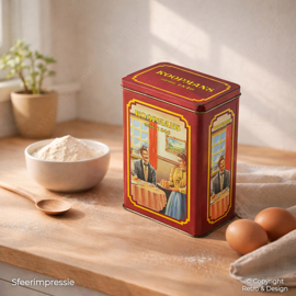 Vintage Koopmans Cake Mix Tin – Rectangular Storage Tin – 1990s – Nostalgic Kitchen Decor