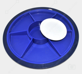 Tupperware Preludio serveerschaal of hapjesschaal zes-vaks, blauw/wit