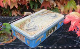 Vintage tin with image of St. Peter's Square - Vatican City on the occasion of the installation of Pope John Pius XII.