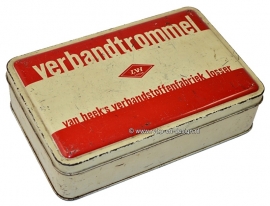 Vintage jaren '50 verbandtrommel. Van Heek's verbandstoffenfabriek Losser