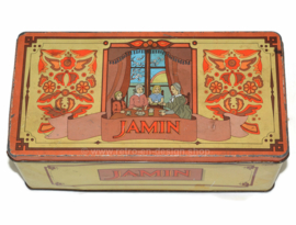Caja de lata vintage para galletas de C. Jamin