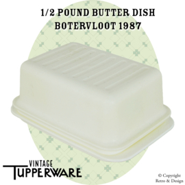Elegante weiße Vintage-Tupperware-Butterdose – Halten Sie Butter stilvoll frisch