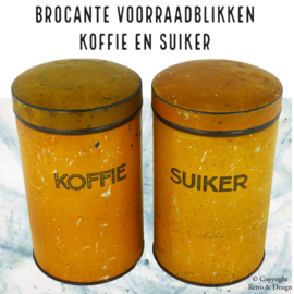 "Breng een Vleugje Nostalgie in je Keuken: Brocante Koffie en Suiker Voorraadblikken uit de Jaren '30"