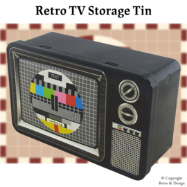 Boîte de rangement Télévision rétro avec motif de test – 18,5 cm