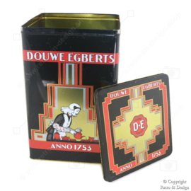 "Discover timeless history: Refined Douwe Egberts coffee storage tin!