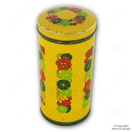 Boîte à Biscuits Verkade Vintage (1960–1980) avec Motif Capucine – Objet de Collection