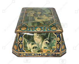 Vintage tin with images of cats by Henriëtte Ronner-Knip