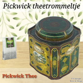 Boîte à thé vintage Pickwick par Douwe Egberts – Design nostalgique avec détails classiques (1950-1995)