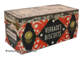 Rechthoekige blikken doos met papieren wikkel voor VERKADE Royal mixed biscuits