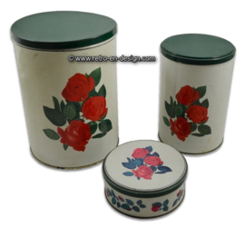 Vintage TOMADO Blechdosen mit Rosenprint