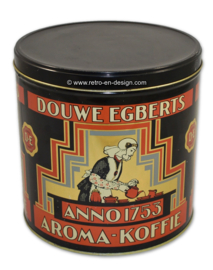 Lata redonda de almacenamiento vintage para café de Douwe Egberts anno 1753 aroma koffie