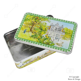 Vintage Verkade Biscuit Tin with Dutch Landscapes and Houses