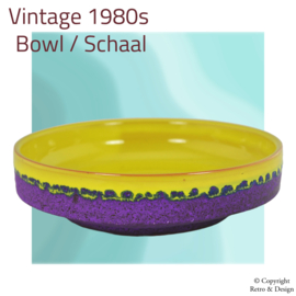 "Unternehmen Sie eine Zeitreise mit dieser farbenfrohen Vintage-Keramikschale aus den 80er Jahren"