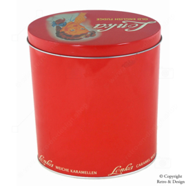 Lata Ovalada Roja Retro de Lonka para Caramelo Blando