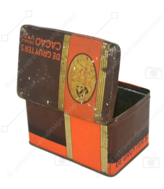 Vintage tin for orange brand cocoa by De Gruyter