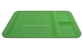 Vintage Tupperware Tablett mit Unterteilung, Servier-Tablett, Speiseteller in Neongrün