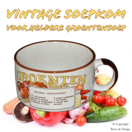 "Vintage jaren 70 Groentensoep Soepkom met Authentiek Recept"