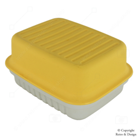 "Vintage Tupperware Cracker Server - Ein stilvoller nostalgischer Look in Gelb und Weiß!"