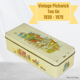 Luxe vintage blikken theetrommeltje voor theezakjes van Pickwick thee door Douwe Egberts