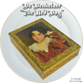 Vintage Blik van De Beukelaer – Met Kunstwerk "The Red Boy" van Charles William Lambton