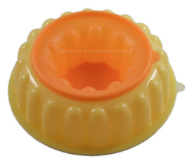 Vintage Tupperware puddingvorm in oranje-geel