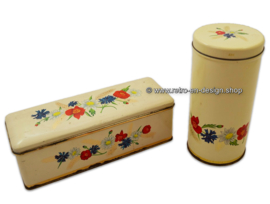 Vintage ARK rusk tin and gingerbread tin, wildflowers