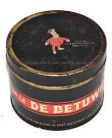 Vintage lata estaño De Betuwe, Conpura prima rinse appelstroop con Flipje de Tiel