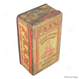 Rectangular vintage tin with hinged lid for Faam smoking tobacco, Rotterdam