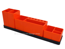 Vintage 70s plastic desk organizer, pen holder