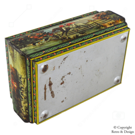 Boîte Vintage avec Scène de Chasse à Courre Anglaise – Pratique et Décorative
