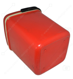 High square model cool box made by Curver in red, white, black. Vintage condition, 1970s