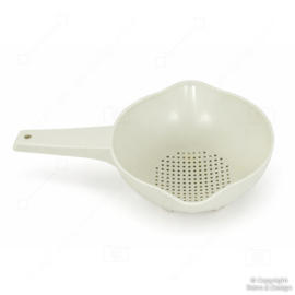 Vintage Tupperware Handzeef/Vergiet met Steel – Wit – Jaren 70 – Compacte Keukenhulp
