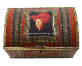 Vintage Blechdose mit Porträt eines Mannes mit rotem Turban