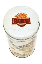 Vintage Keksdose von ARKS, vier Jahreszeiten auf gesticktem Druck