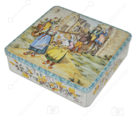 Lata de galletas vintage de Massily France con imagen de Henriot Quimper