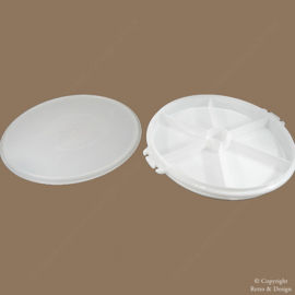 Tupperware Vintage "Susan" Plat à Partys – 6 Compartiments, avec Poignée et Couvercle (Ø 33 cm)