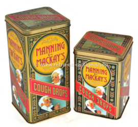 Conjunto de dos latas vintage para Mannings & Mackay's Cough Drops