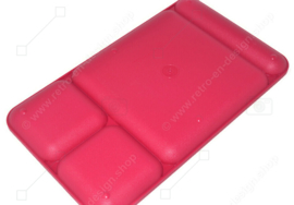 Vintage Tupperware serving tray, dining tray, dinner plate, in dark pink plastic polythene