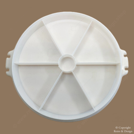 Tupperware Vintage "Susan" Plat à Partys – 6 Compartiments, avec Poignée et Couvercle (Ø 33 cm)