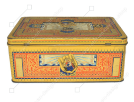 Caja de tabaco de hojalata vintage de Tabaksfabriek  "Het wapen van Drenthe" anno 1820 N.V. Franciscus Lieftinck, Groningen