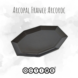 Ovales Serviertablett oder Servierteller von Arcoroc France, Octime schwarz