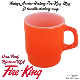 Taza Vintage Fire-King Anchor Hocking en Rojo – Diseño Retro con Elegancia Práctica