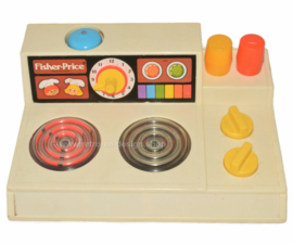 Vintage 24-piece Fisher-Price children's kitchen set with stove