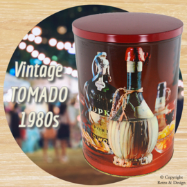 Nostalgic Showpiece: Original Large Festive Tomado Can from the 1970s