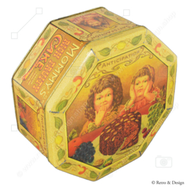 Large vintage octagonal tin for Mommy's Rich Fruity Cake