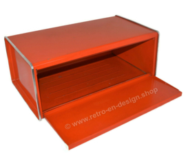 Orange bread bin and storage containers, design Patrice van Uden, brand Brabantia