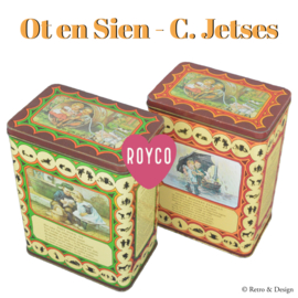 Juego vintage de dos latas para sopa Royco con imágenes de Ot y Sien de C. Jetses