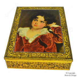 Vintage Blik van De Beukelaer – Met Kunstwerk "The Red Boy" van Charles William Lambton