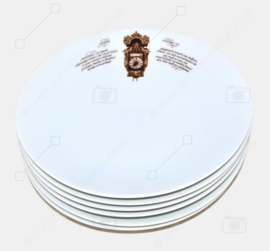 Set of six breakfast plates as an addition of the well-known Nutroma - Mitterteich Clock tableware