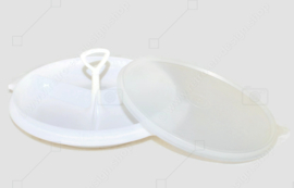 Tupperware ‘Suzette’ drie-vaks serveerschaal met afschroefbaar handvat en transparant deksel